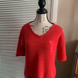 Michael Stars Vibrant Red V-Neck Sweater